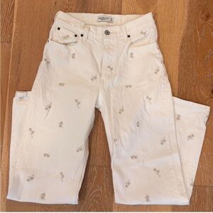 Abercrombie & Fitch Cream High Rise Jeans